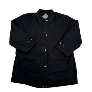 London Fog Limited Edition Black Rain Coat Jacket  Full Zip Whimsigoth Mens 2X